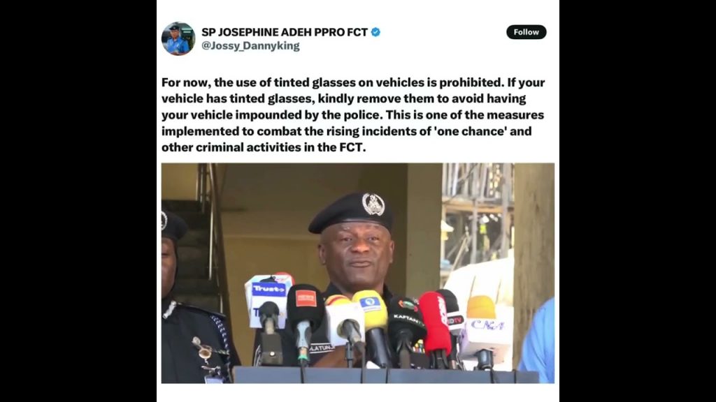 Tinted glasses in vehicles banned